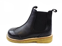 Angulus winter ancle boot black with woolfoer and hole pattern